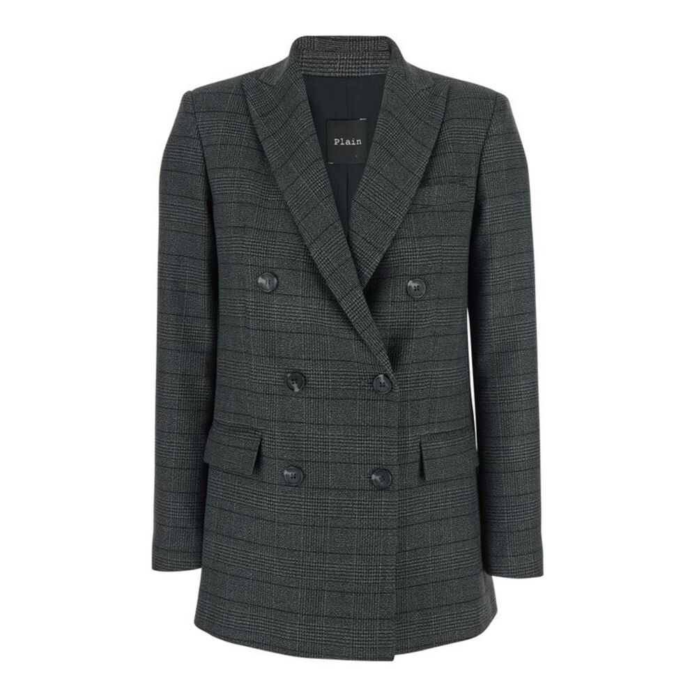 Plain Women Double Breasted Blazer